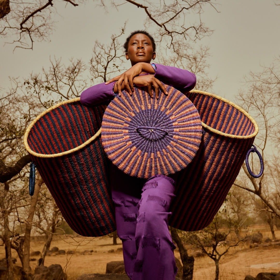 Ivy Hand-Woven Lidded Laundry Basket
