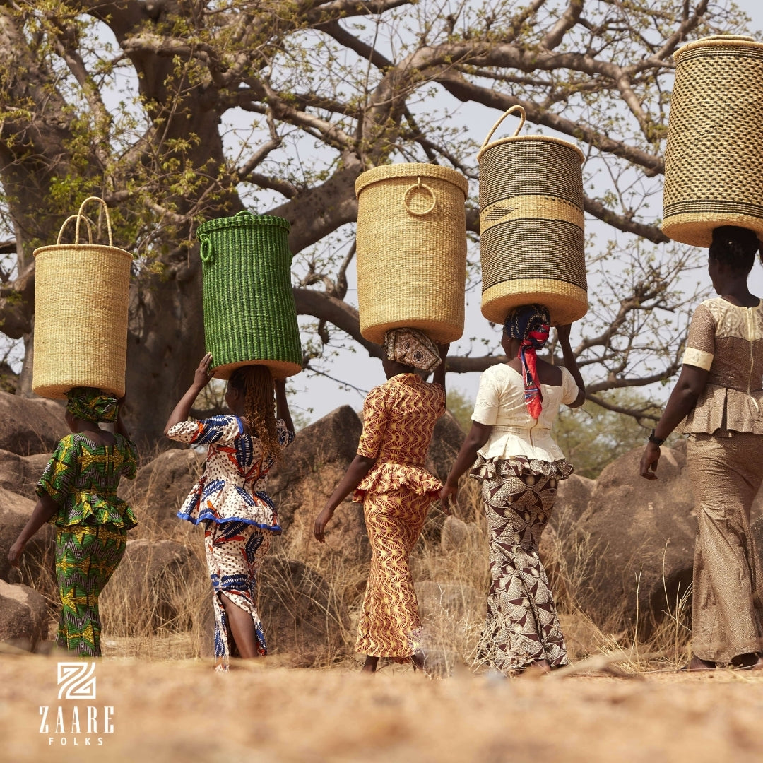 Natural Hand-Woven Lidded Laundry Basket
