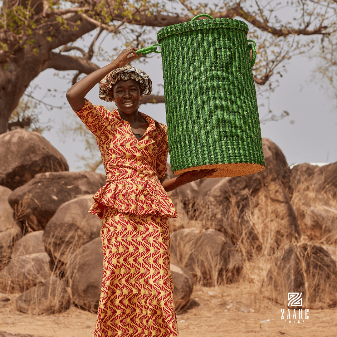 Clover Hand - Woven Lidded Laundry Basket - Zaarefolks