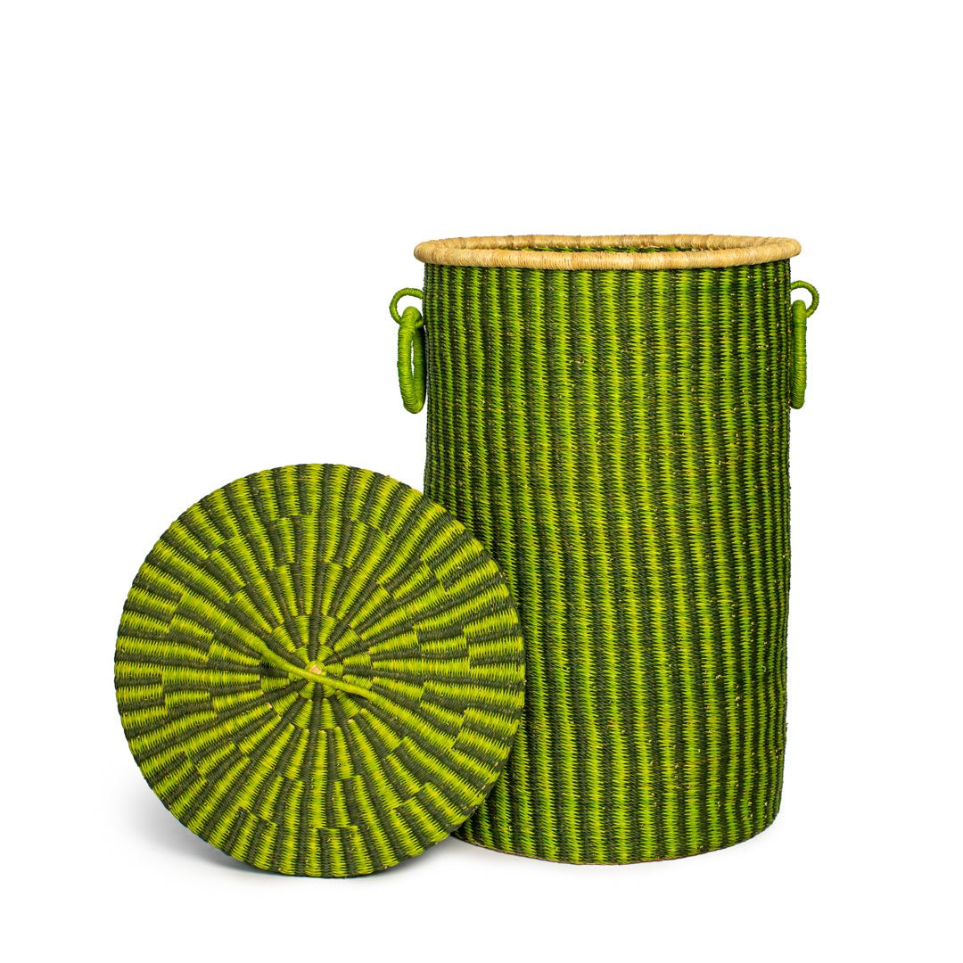 Clover Hand - Woven Lidded Laundry Basket - Zaarefolks
