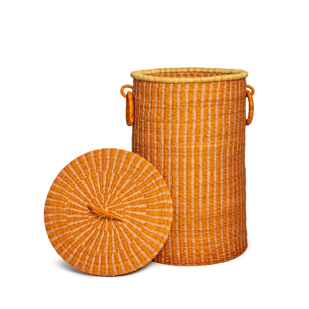 Gillyflower Hand - Woven Lidded Laundry Basket - Zaarefolks