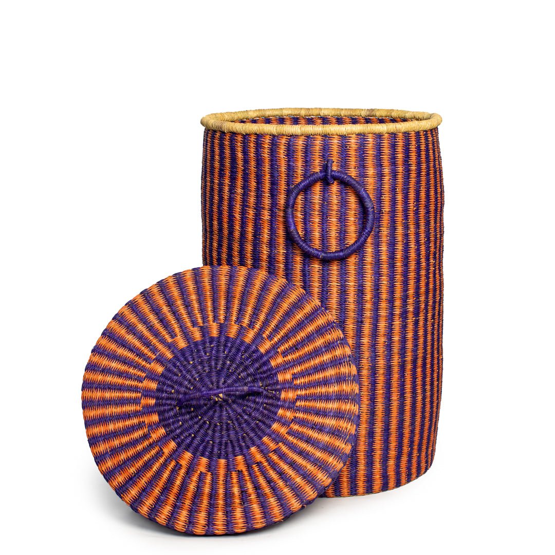 Ivy Hand - Woven Lidded Laundry Basket - Zaarefolks