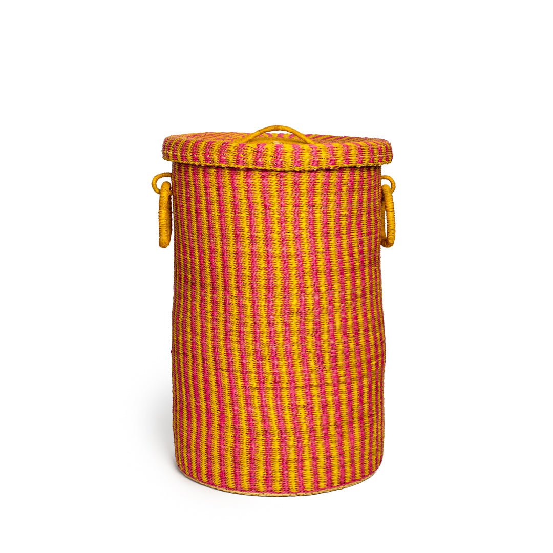 Marigold Hand - Woven Lidded Laundry Basket - Zaarefolks