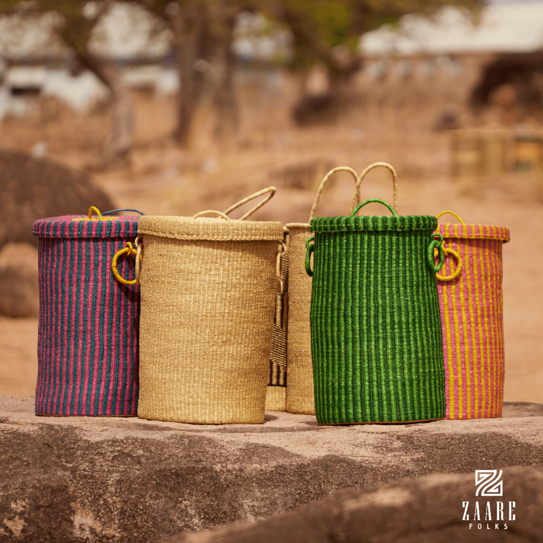 Natural Hand - Woven Lidded Laundry Basket - Zaarefolks