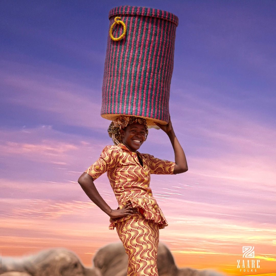 Violet Hand - Woven Lidded Laundry Basket - Zaarefolks