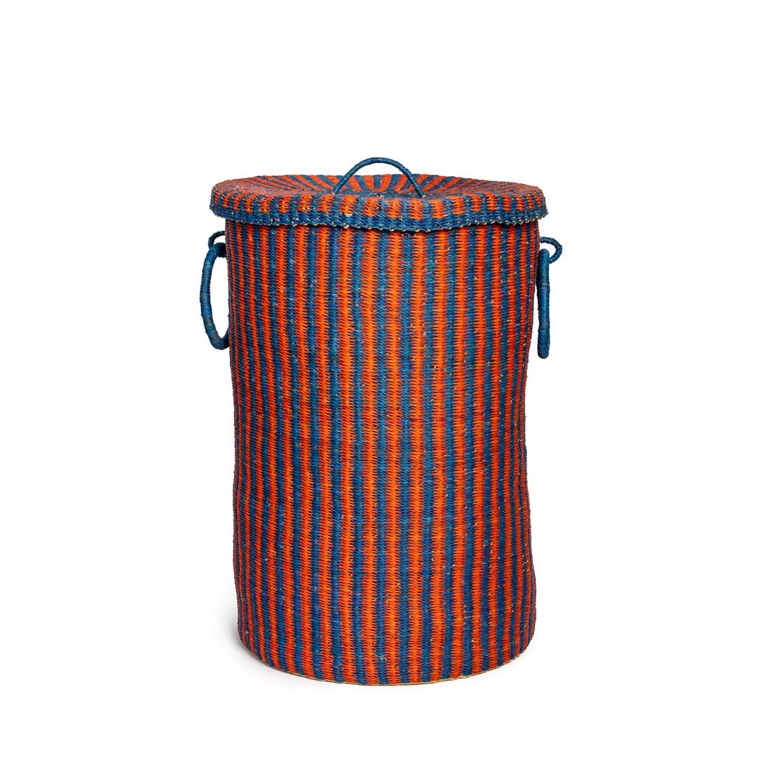 Wavra Hand - Woven Lidded Laundry Basket - Zaarefolks