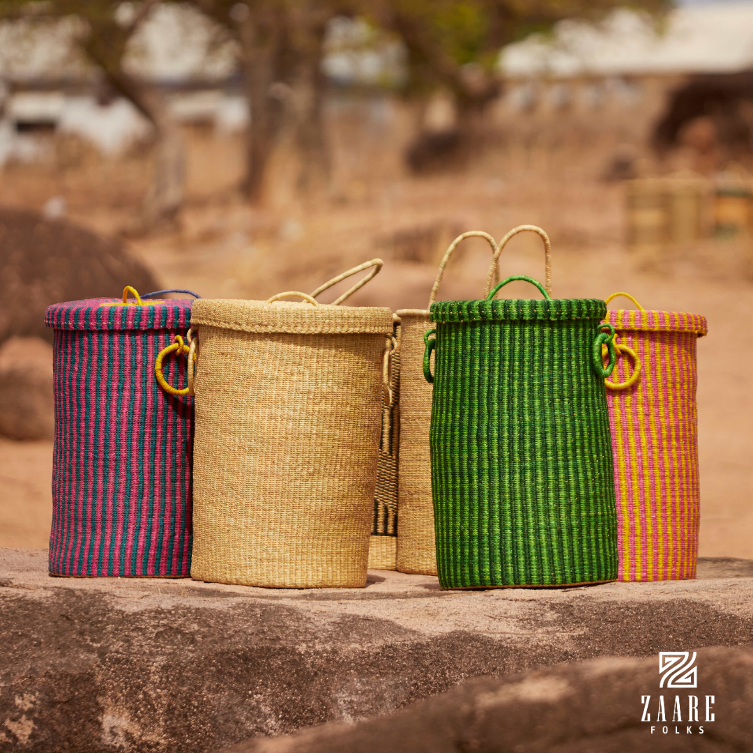 Clover Hand-Woven Lidded Laundry Basket