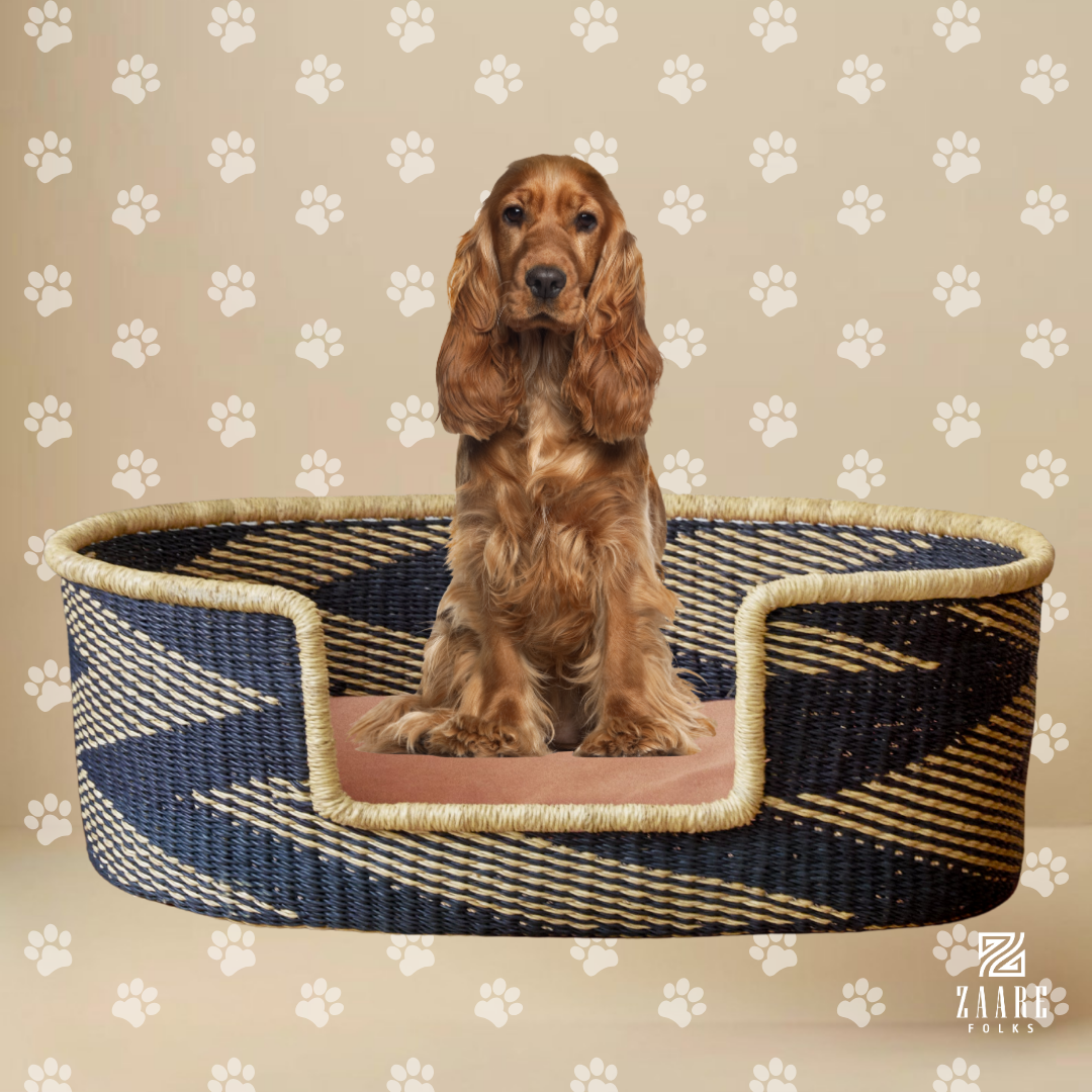 Mocha Hand-Woven Dog Bed