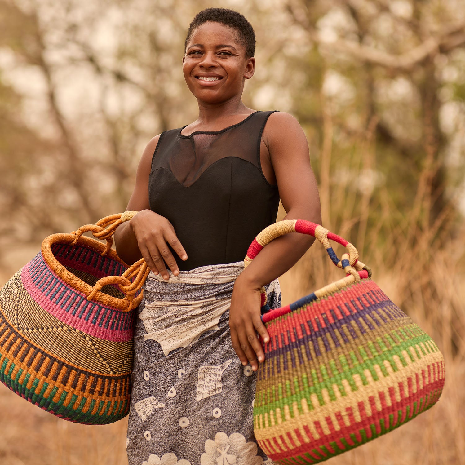 Hand-Woven Pot Basket