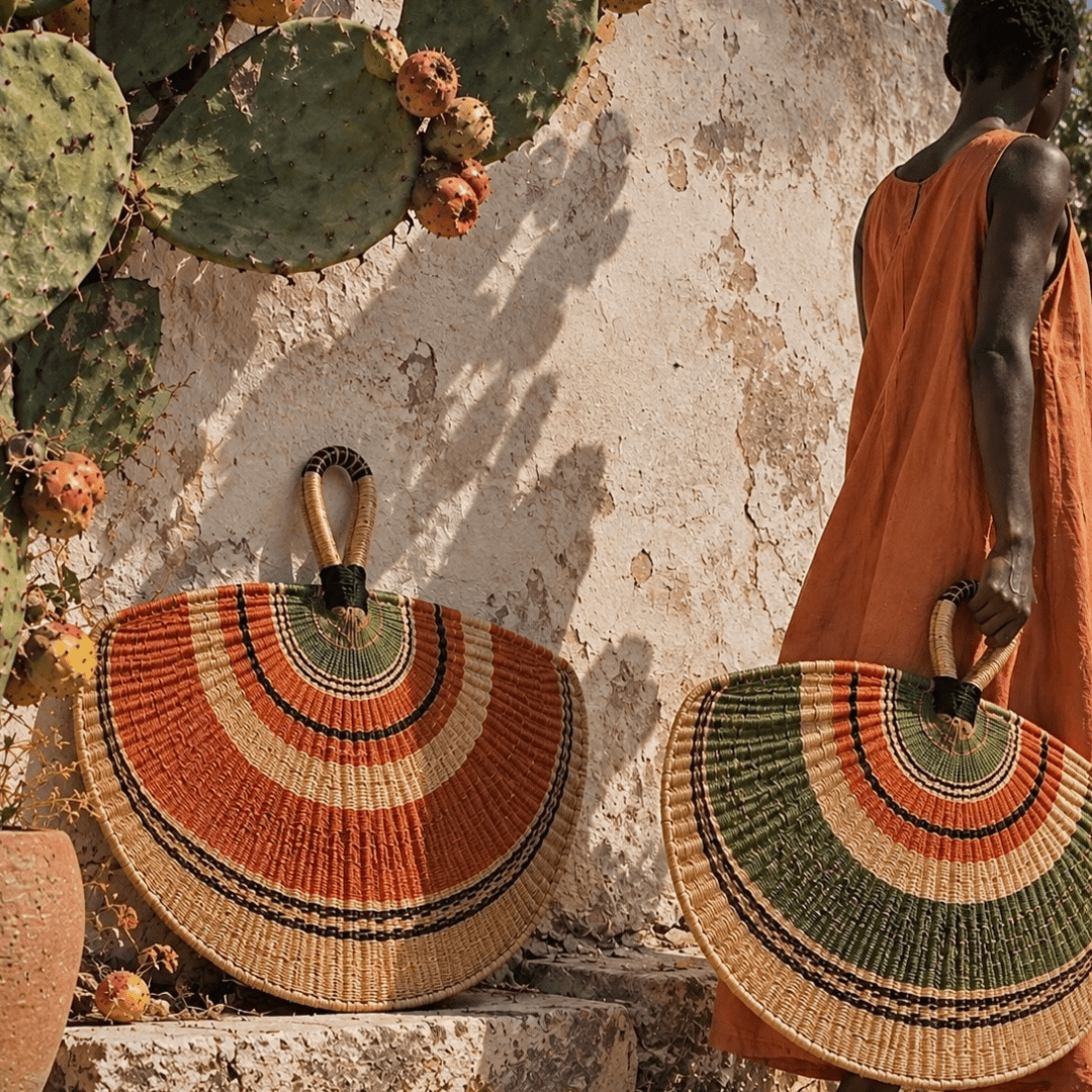 Cactus Grove Hand-Woven Wall Decor Basket - Zaarefolks