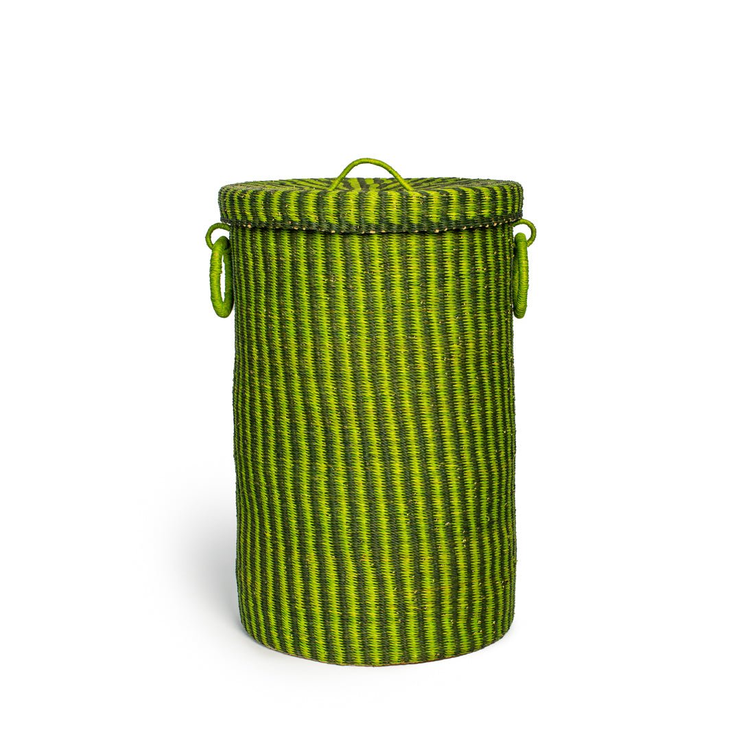 Clover Hand - Woven Lidded Laundry Basket - Zaarefolks