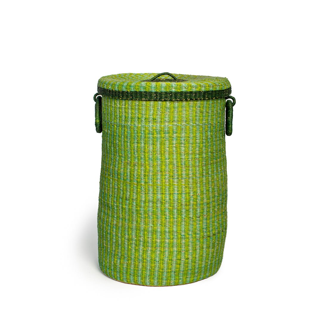 Leaf Hand - Woven Lidded Laundry Basket - Zaarefolks