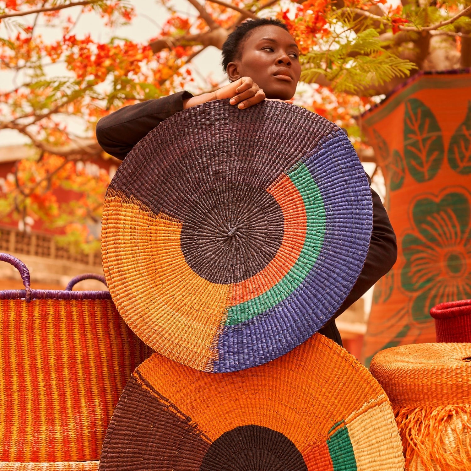 Loriini Hand - Woven Wall Decor Basket - Zaarefolks