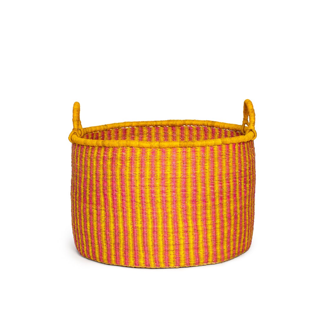 Marigold Hand - Woven Storage Basket with Handle - Zaarefolks