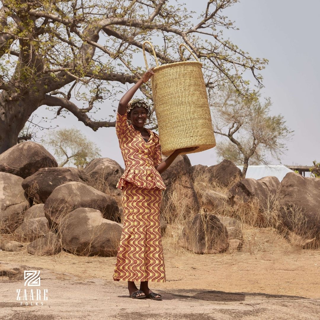 Natural Hand - Woven Laundry Basket With Handles - Zaarefolks