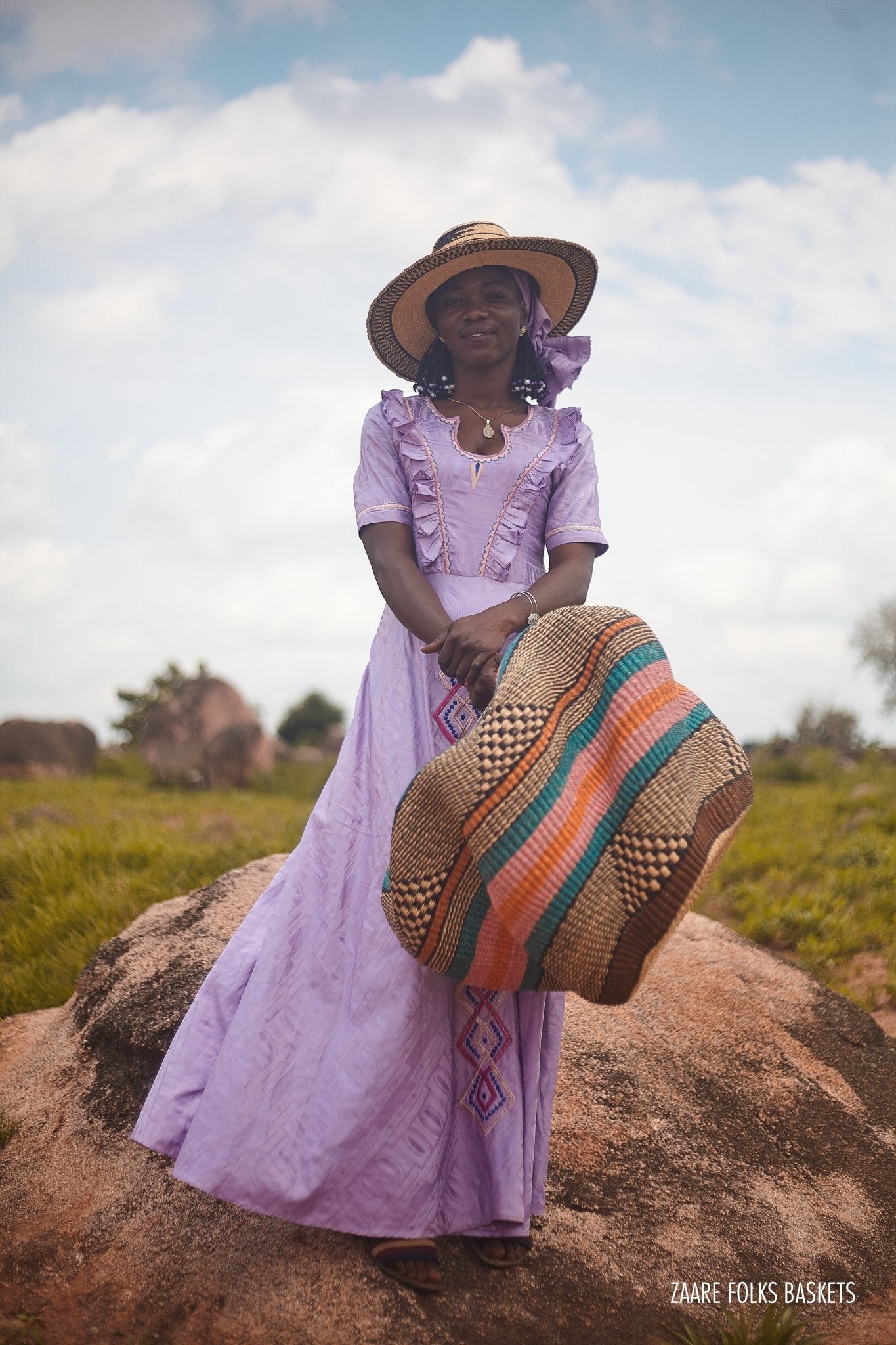 Rosa Hand-Woven Art Basket - Zaarefolks
