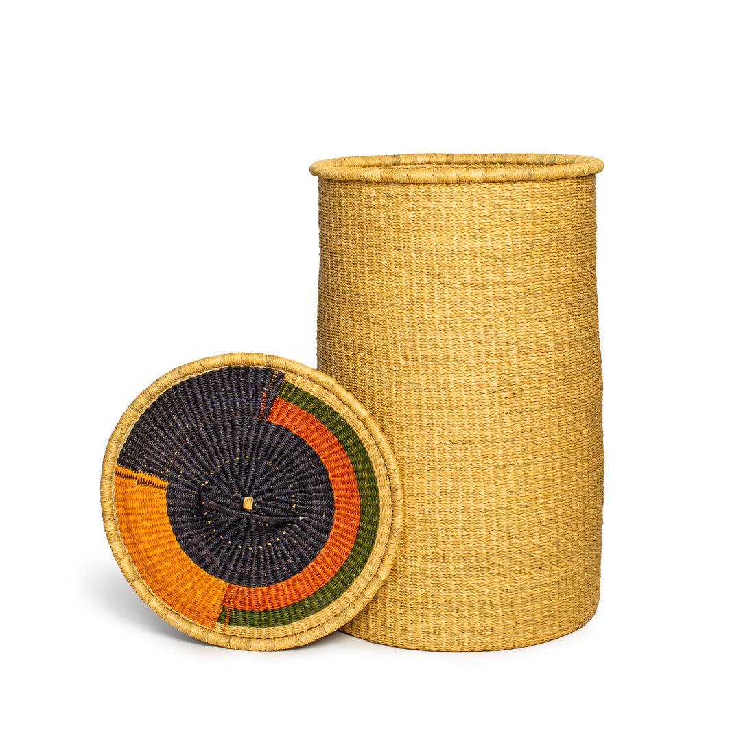 Sage Hand - Woven Lidded Laundry Basket - Zaarefolks