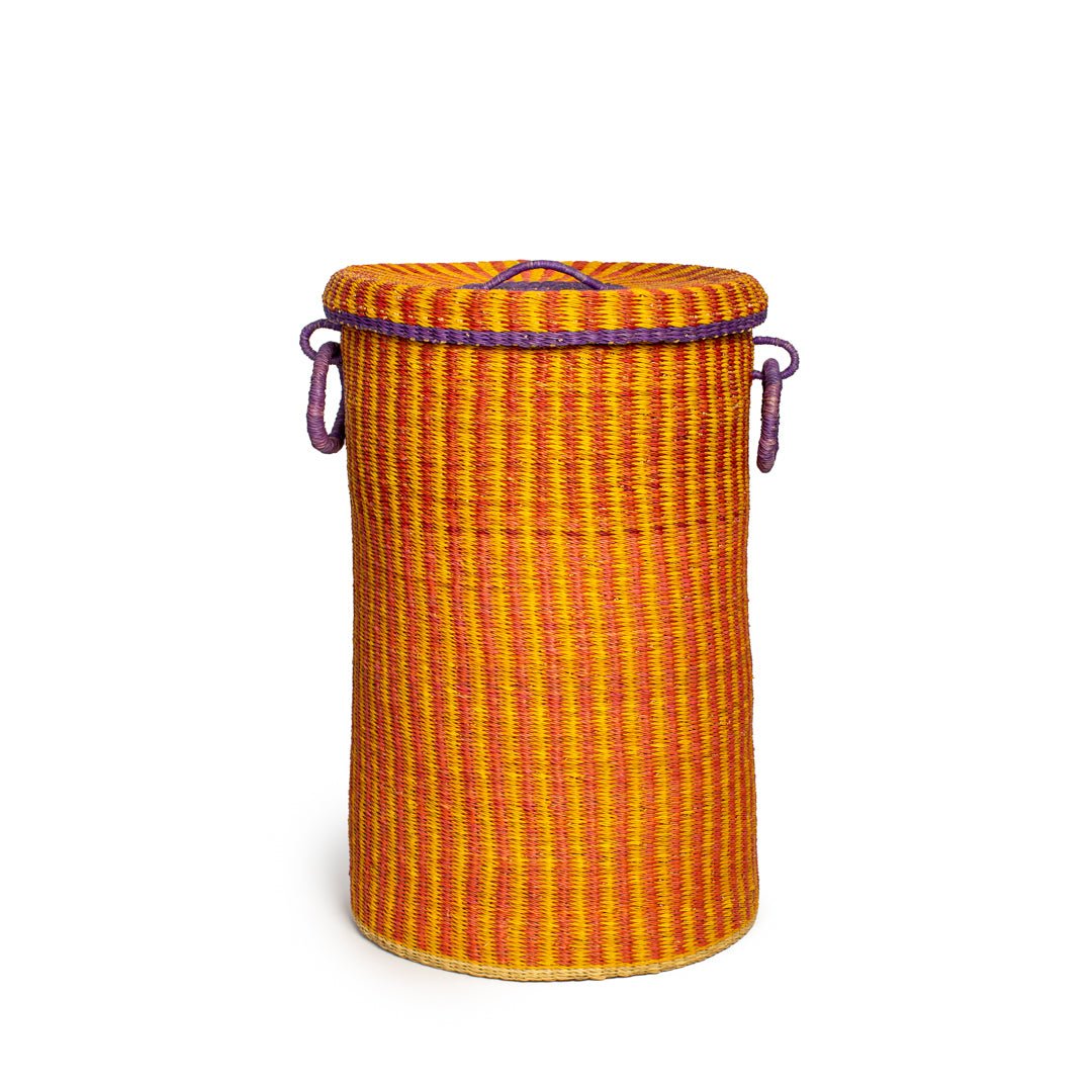 Sese Hand - Woven Lidded Laundry Basket - Zaarefolks
