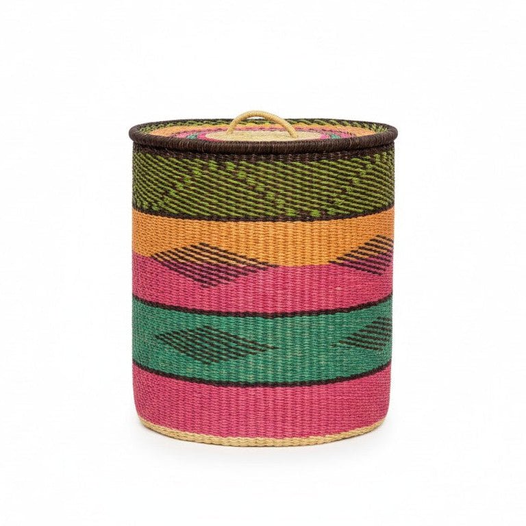 Viki Hand - Woven Lidded Laundry Basket - Zaarefolks