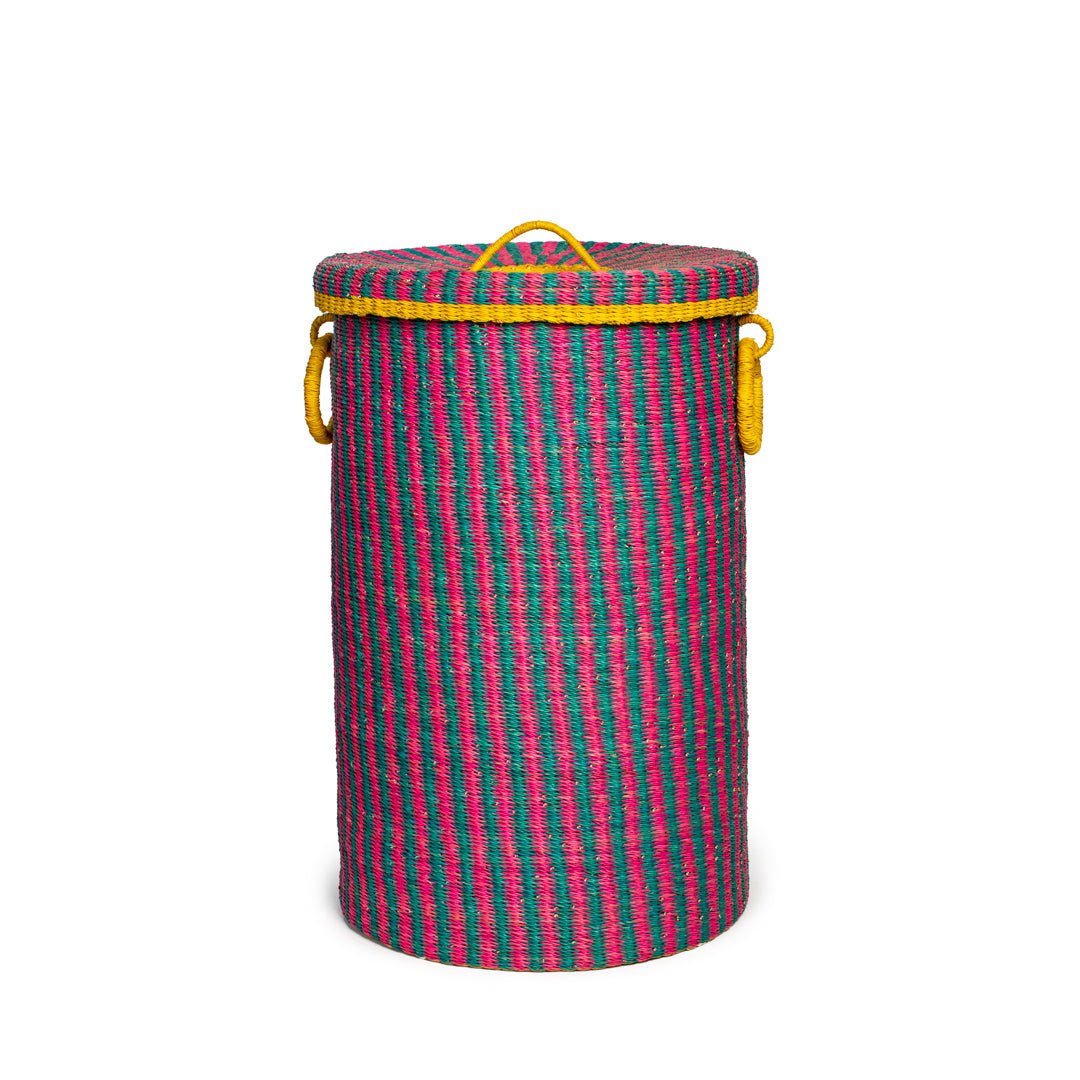 Violet Hand - Woven Lidded Laundry Basket - Zaarefolks
