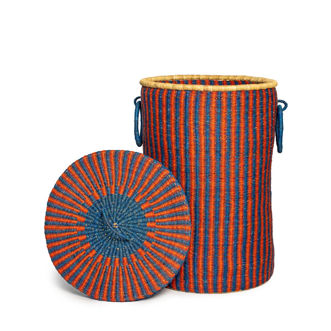 Wavra Hand - Woven Lidded Laundry Basket - Zaarefolks